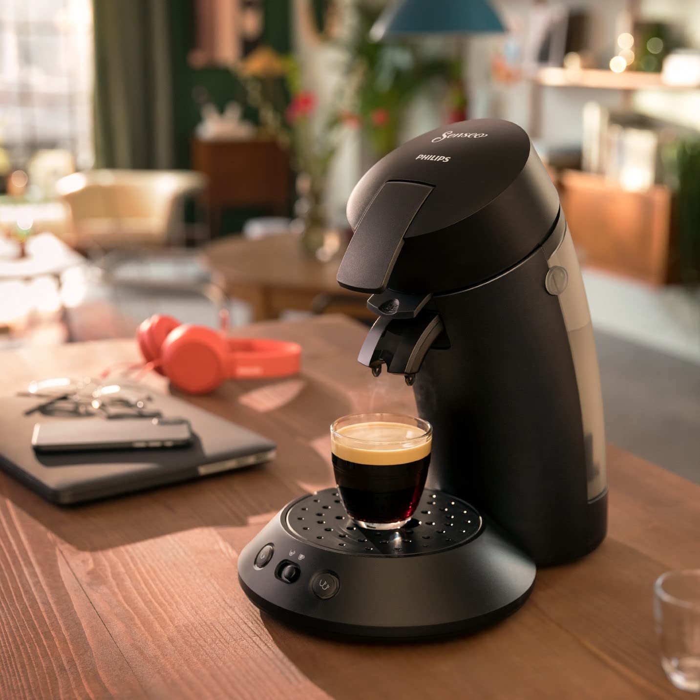 Machine à Café à Dosettes SENSEO Noir Piano CSA210/22 - Crema Plus & Coffee Boost - Noir Piano - Azvero