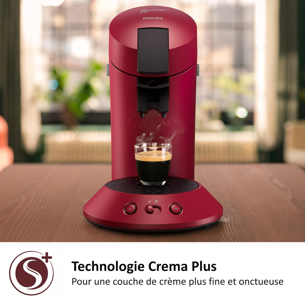 Machine à Café SENSEO Original Plus Rouge CSA210/91 - Booster d'Arômes - Rouge - Azvero