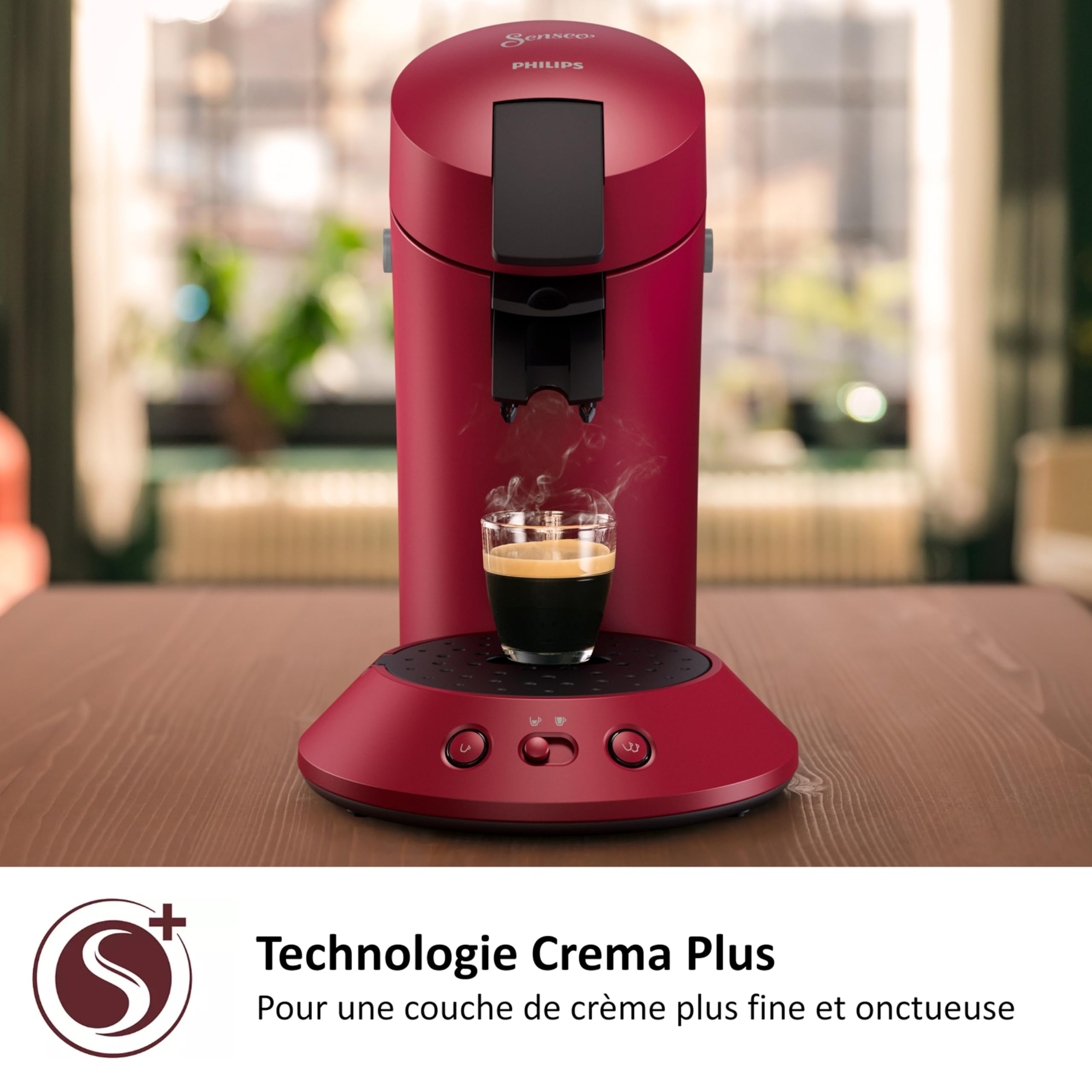 Machine à Café SENSEO Original Plus Rouge CSA210/91 - Booster d'Arômes - Rouge - Azvero
