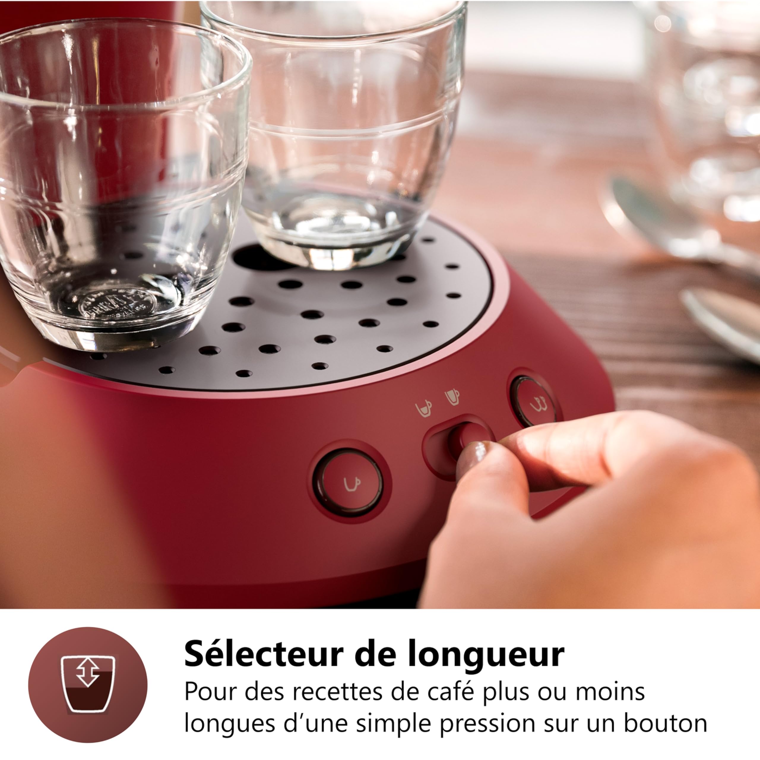 Machine à Café SENSEO Original Plus Rouge CSA210/91 - Booster d'Arômes - Rouge - Azvero
