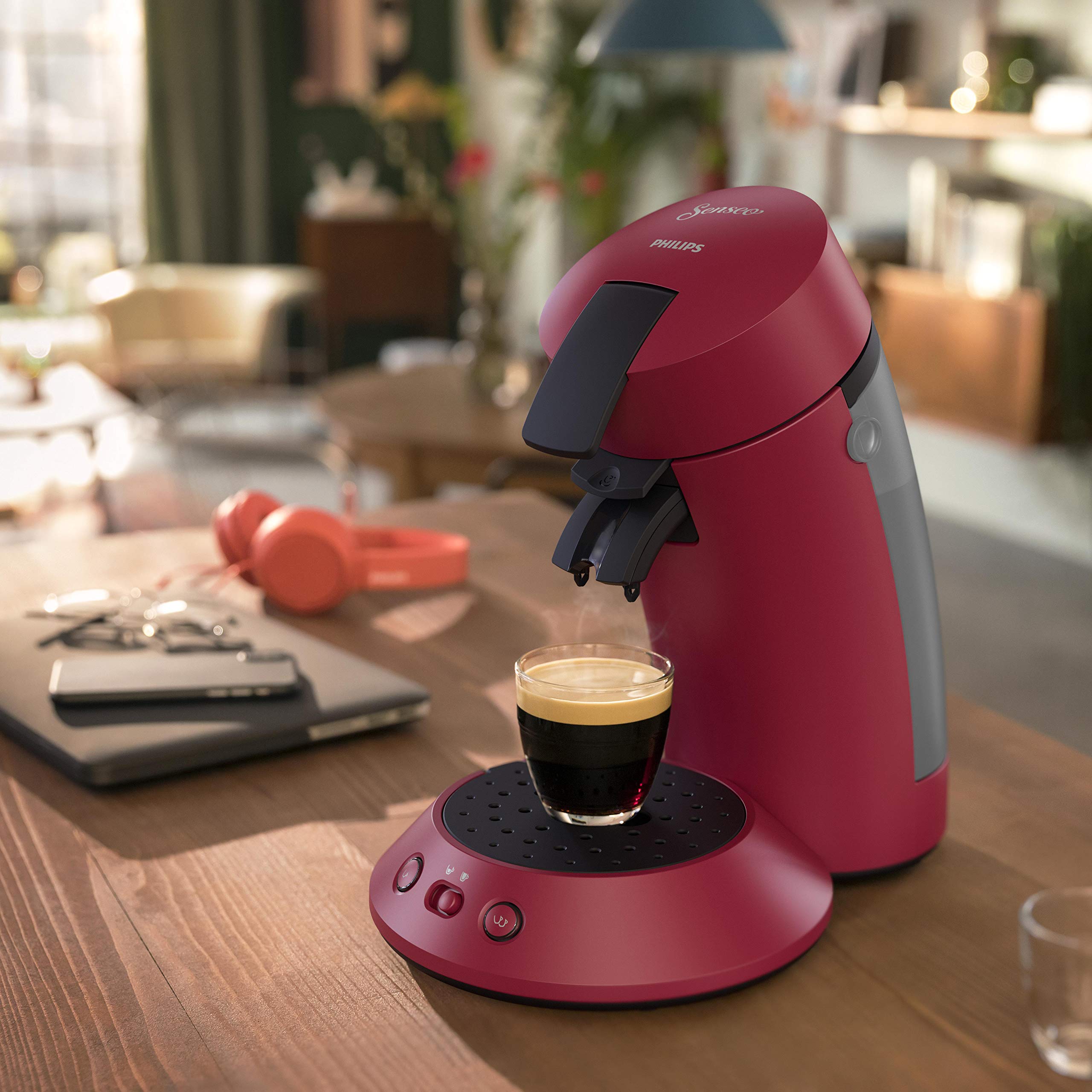 Machine à Café SENSEO Original Plus Rouge CSA210/91 - Booster d'Arômes - Rouge - Azvero